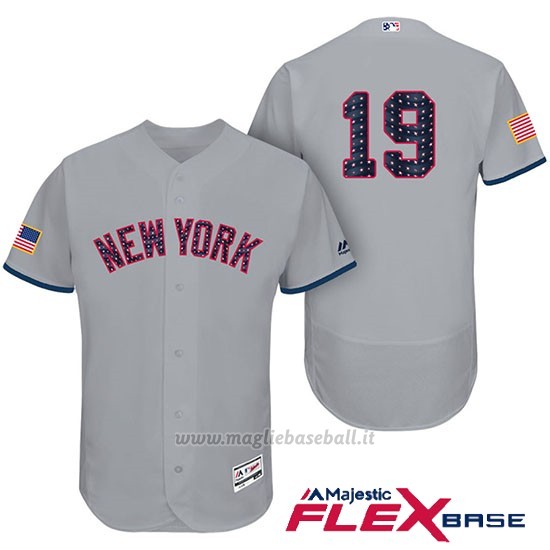 Maglia Baseball Uomo New York Yankees 2017 Estrellas y Rayas Masahiro Tanaka Grigio Flex Base